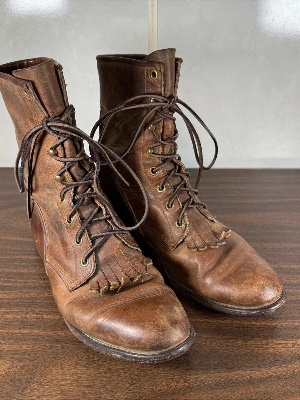 Justin Boot Kiltie Brown  Women’s Size 7.5 C Cowgirl Country Roper Distressed